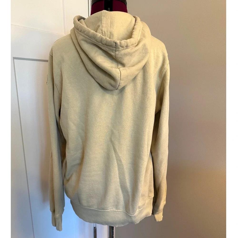 The North Face Mens Circular Design Hoodie Tan Khaki Logo Pullover Size M